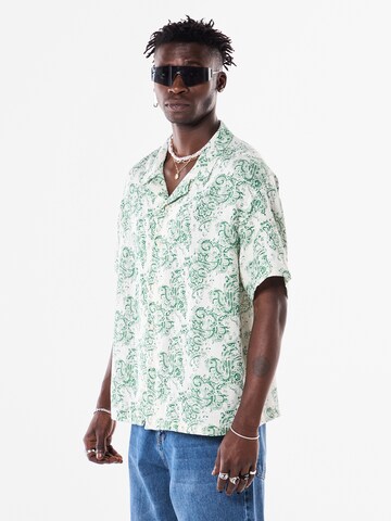 VAMOS CLO Comfort fit Button Up Shirt 'Mugwort' in Green