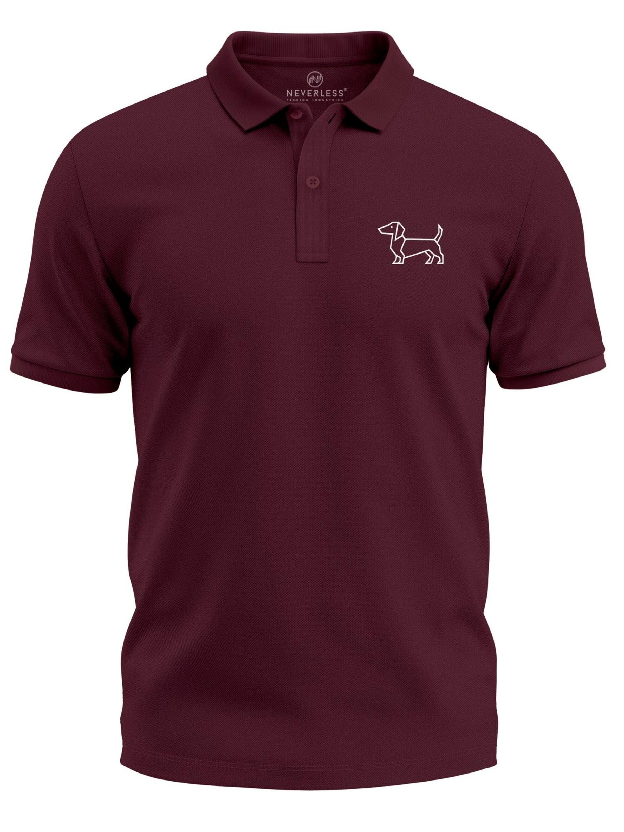 Neverless Shirt 'Dackel Polygon' in Red: front