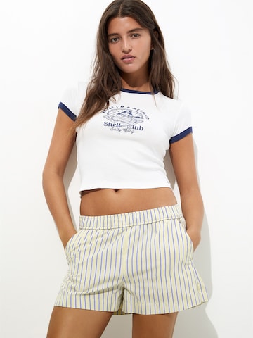 T-shirt Pull&Bear en blanc : devant