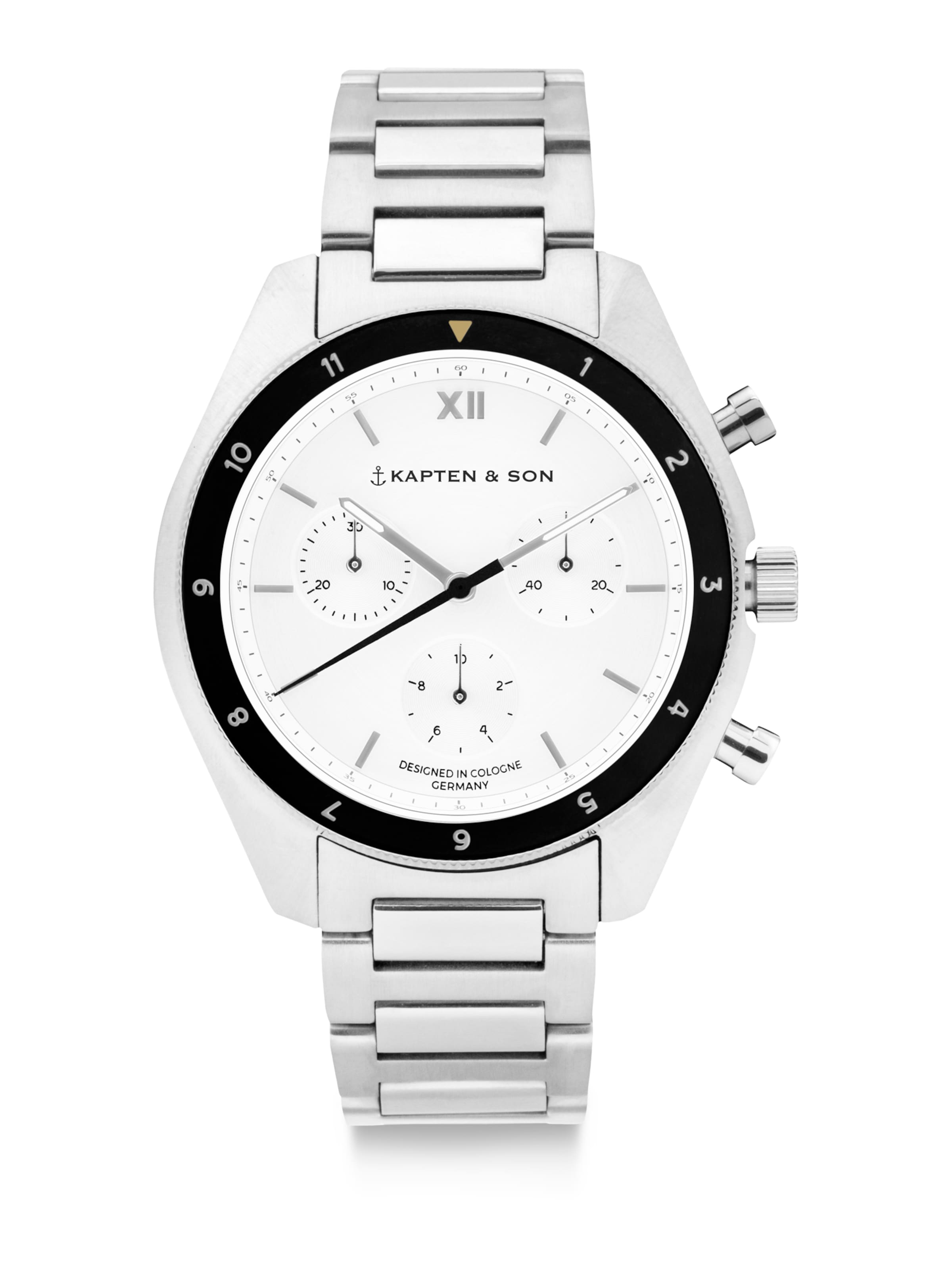 Kapten & Son Аналогов часовник 'Rise Silver Steel' в сребърно: отпред