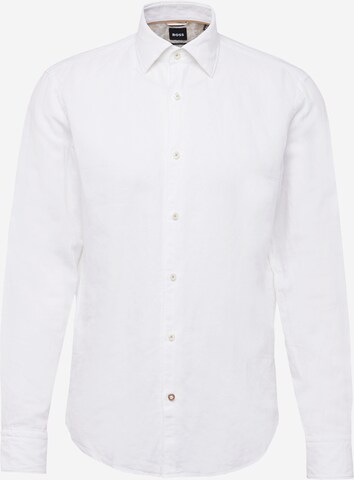 Coupe regular Chemise BOSS en blanc : devant