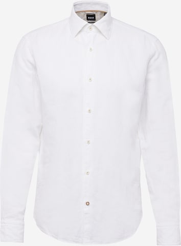 Coupe regular Chemise BOSS Black en blanc : devant