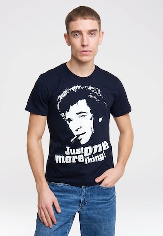 LOGOSHIRT Shirt 'JUST ONE MORE THING!' in Blauw: voorkant