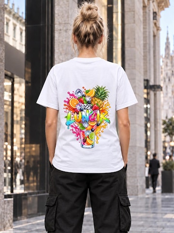 LUNØIR Studio Tričko 'Tropical Riot – Fruit Splash' – bílá