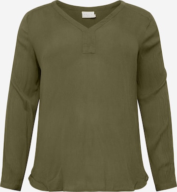 KAFFE CURVE Blouse 'Ami' in Groen: voorkant