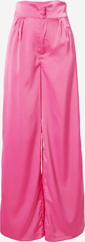 Nasty Gal Wide leg Pleat-front trousers in Pink: front