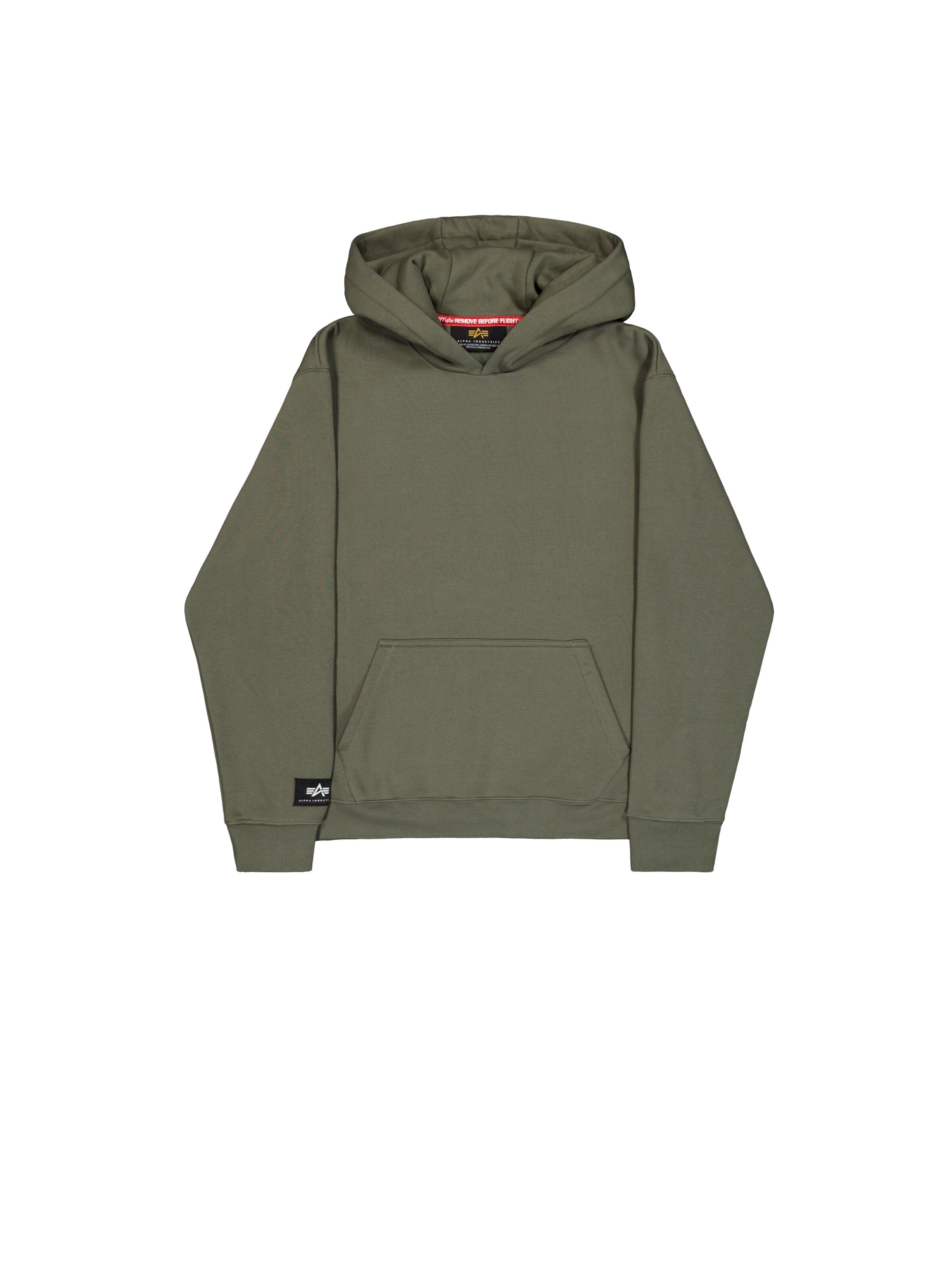 ALPHA INDUSTRIES Collegepaita 'Label' värissä vihreä: etupuoli