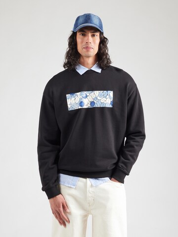 Sweat-shirt 'Neprix' HUGO en noir : devant