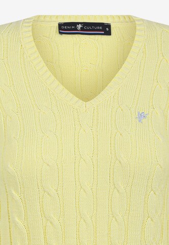 DENIM CULTURE Sweter 'Bloom' w kolorze żółty