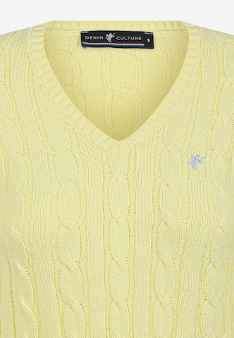 DENIM CULTURE Sweater 'Bloom' in Yellow