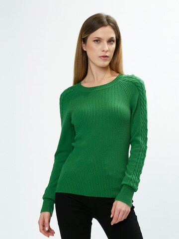 Pull-over Influencer en vert : devant
