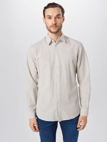 SELECTED HOMME Slim fit Button Up Shirt in White: front