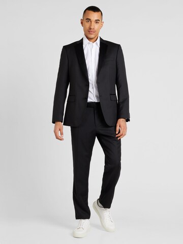 Coupe slim Pantalon à plis 'H-Genius-Tux' BOSS en noir