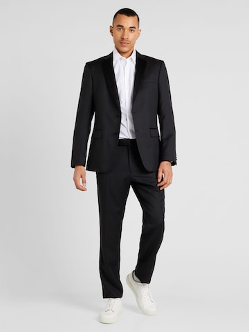 Coupe slim Pantalon à plis 'H-Genius' BOSS Black en noir