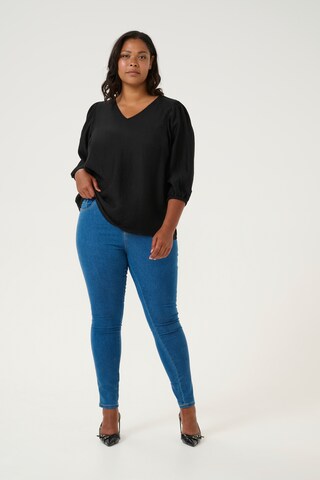 KAFFE CURVE Blouse 'Jane ' in Zwart