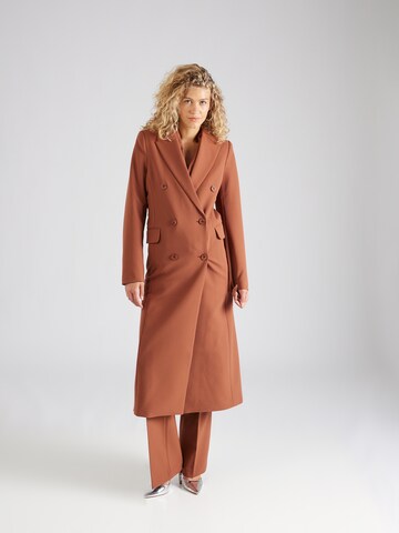 ABOUT YOU x Iconic by Tatiana Kucharova Between-Seasons Coat 'Alena' in Brown: front