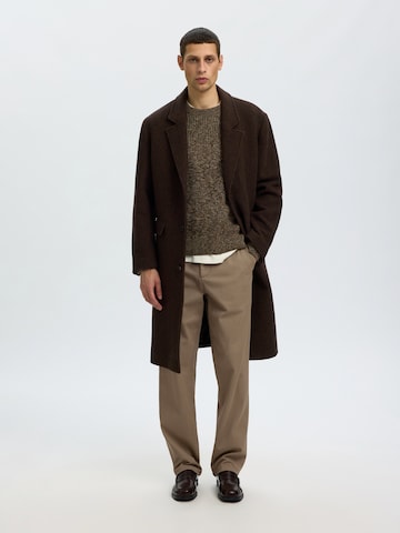 Regular Pantalon chino 'SLMMILES' SELECTED en marron