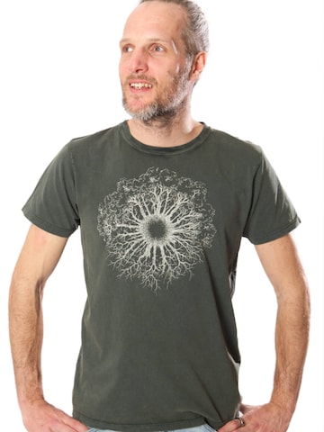 Life-Tree Shirt 'WoodenIris'‌‌‌‌ in Grün
