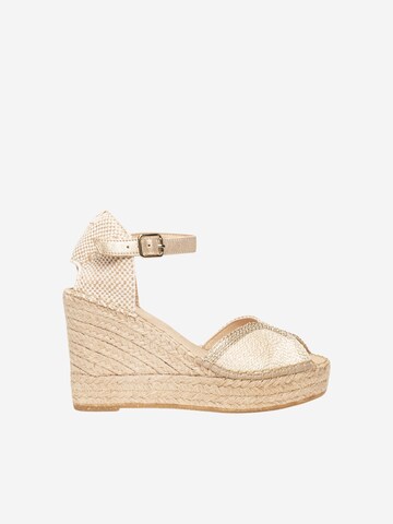 Alhamas - Sandalias con hebilla 'Alpargata Cuña 10 cm' en blanco: frente
