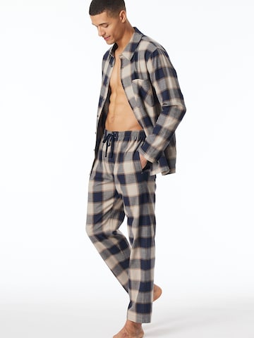 SCHIESSER Pyjama lang ' Selected Premium Warming ' in Beige