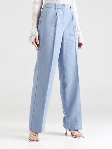 s.Oliver Wide leg Pleat-Front Pants in Blue: front