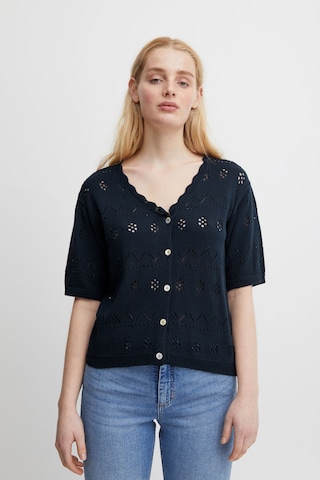 ICHI Knit Cardigan in Blue: front