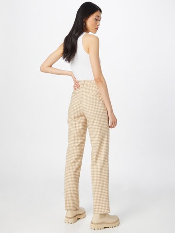 Monki - Pierna ancha Pantalón de pinzas en beige