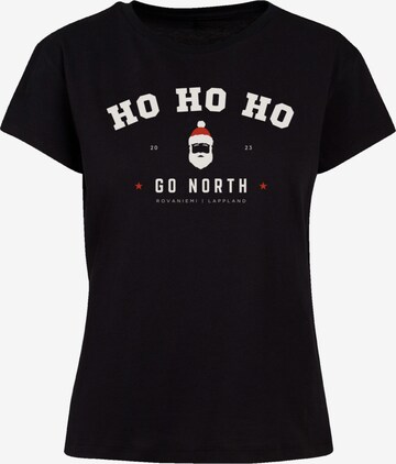 T-shirt 'Ho Ho Ho Santa Claus Weihnachten' F4NT4STIC en noir : devant
