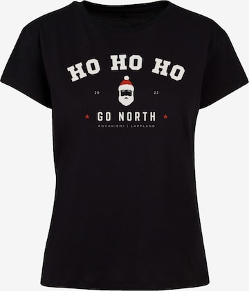 F4NT4STIC Shirt 'Ho Ho Ho Santa Claus Weihnachten' in Black: front