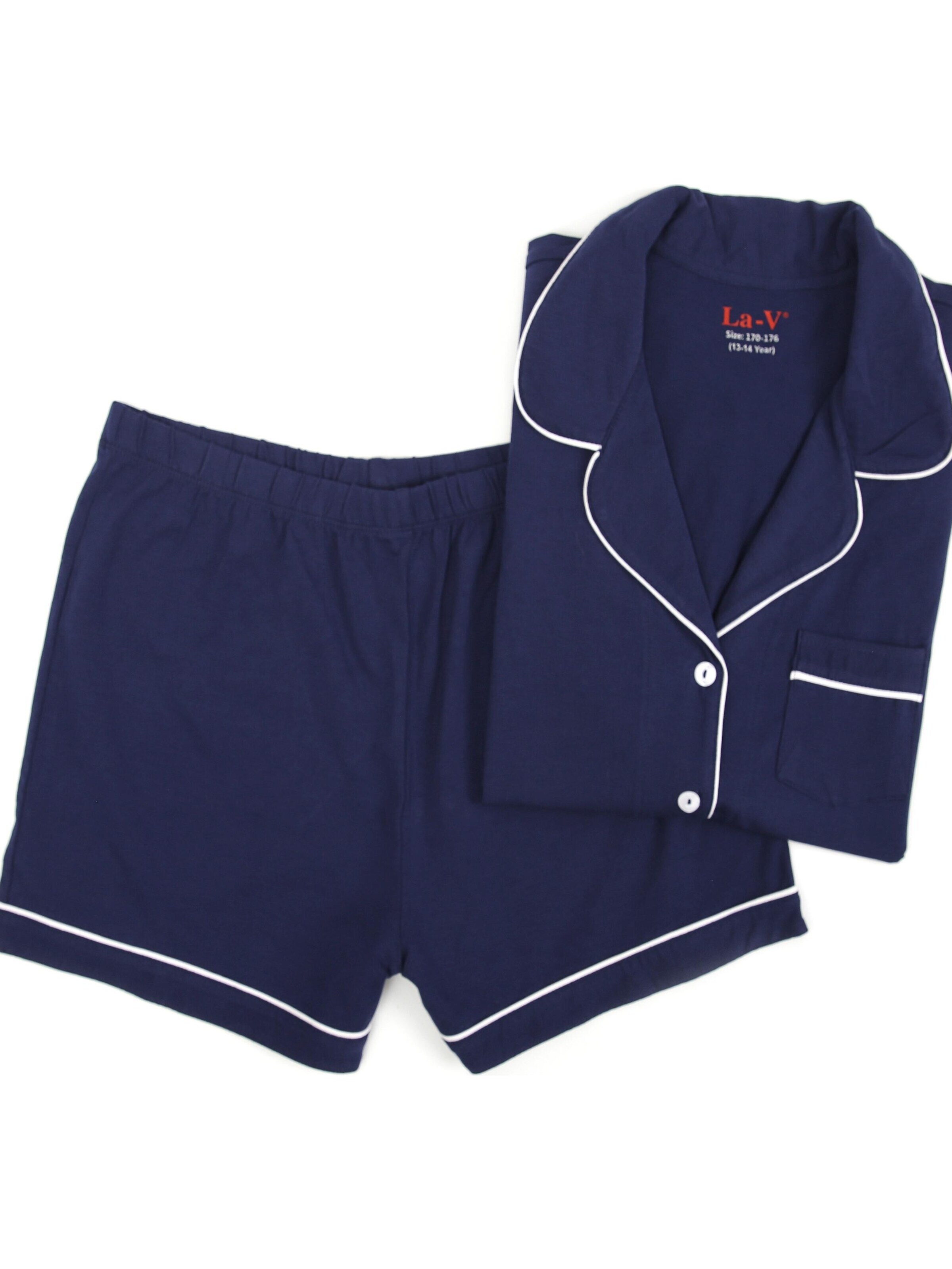 La V Nachtkledij 'Shortama girl' in Blauw