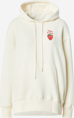 Nike SportswearSweater majica - bijela boja: prednji dio