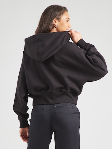 GAP Zip-Up Hoodie 'NEW ABBREV' in Black