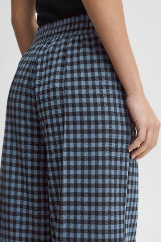 ICHI Wide leg Trousers with creases 'KATE' in Blue