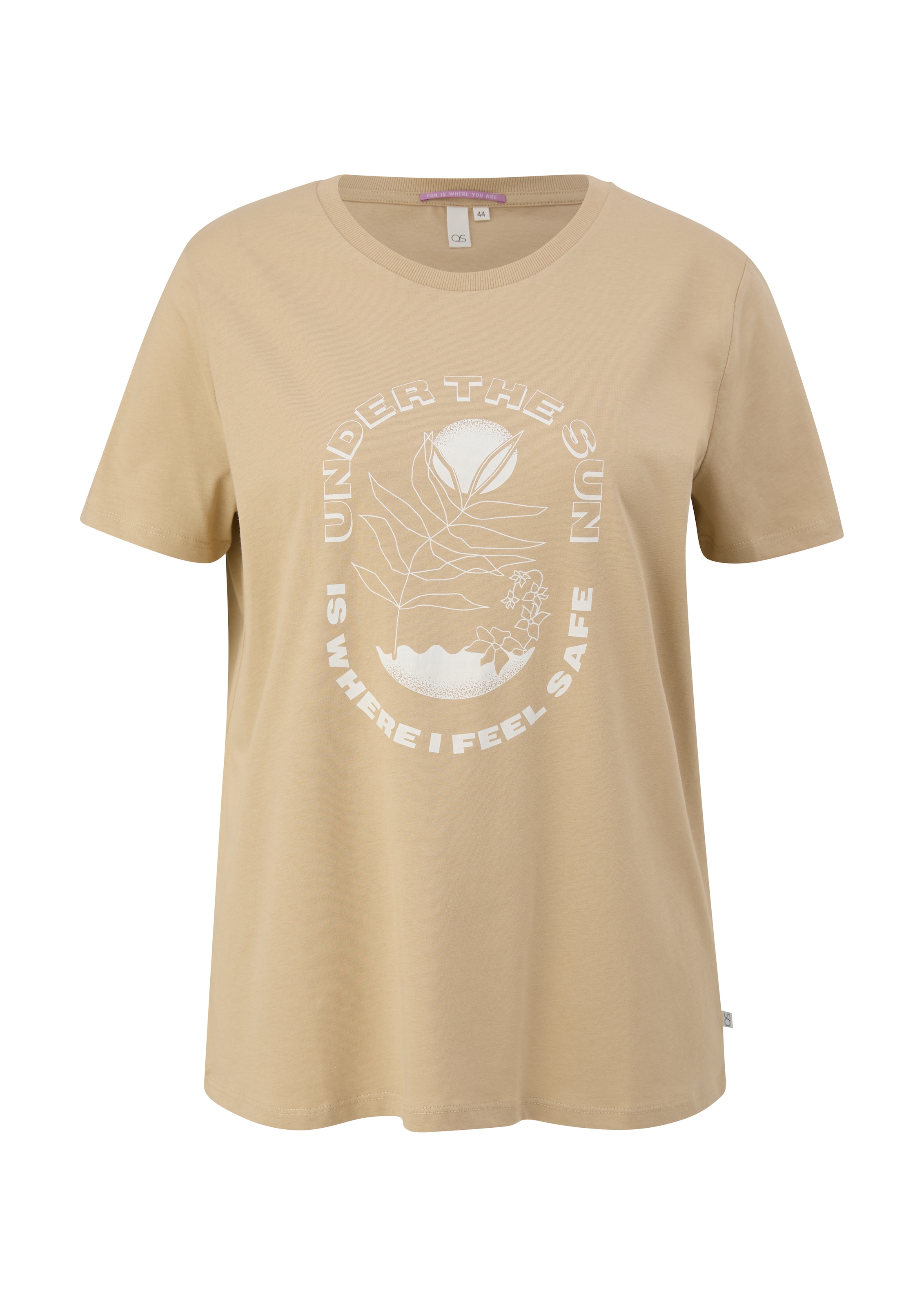 T-shirt QS en marron : devant