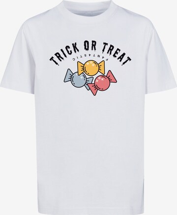 F4NT4STIC Shirt 'Trick Or Treat Halloween' in Weiß: predná strana