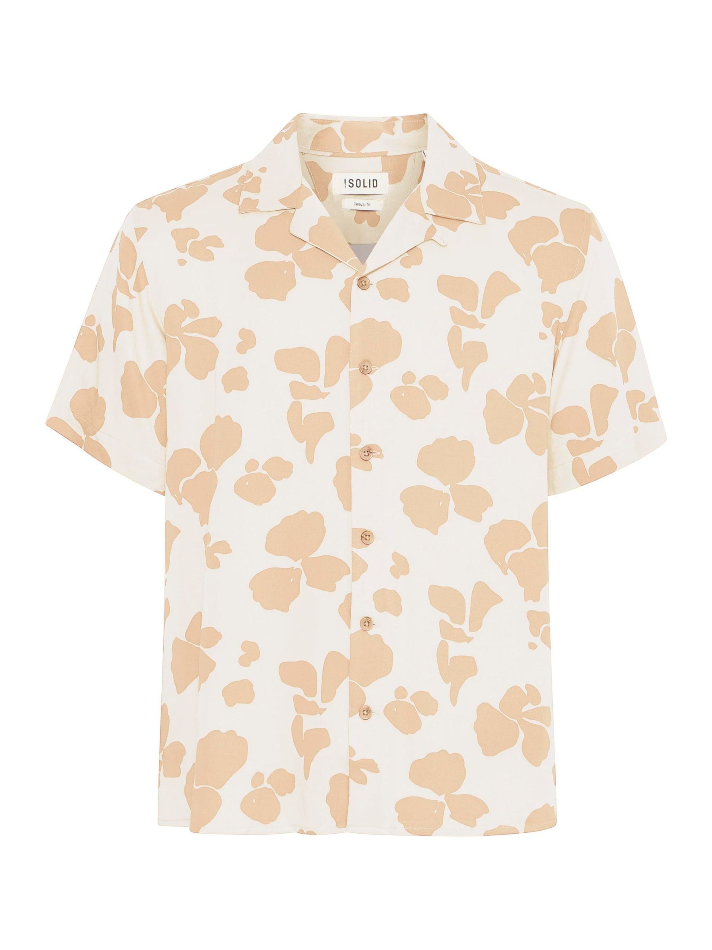 !Solid Regular Fit Kurzarmhemd ' SDPACHA ' in Beige: Vorderseite