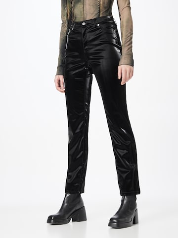 NEON & NYLON Regular Trousers 'RIVA' in Black: front