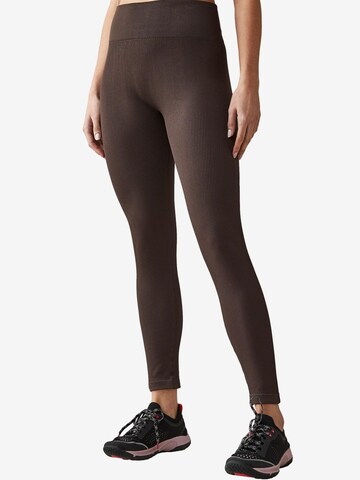 Next Skinny Leggings in Brown: front