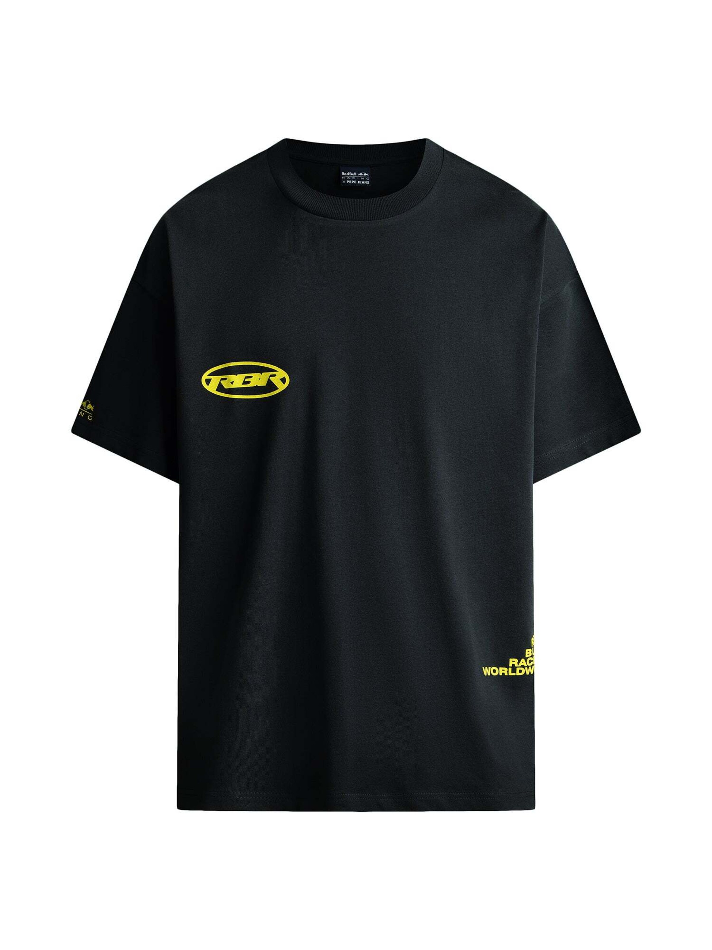Red Bull Racing x Pepe Jeans Shirt in Zwart: voorkant