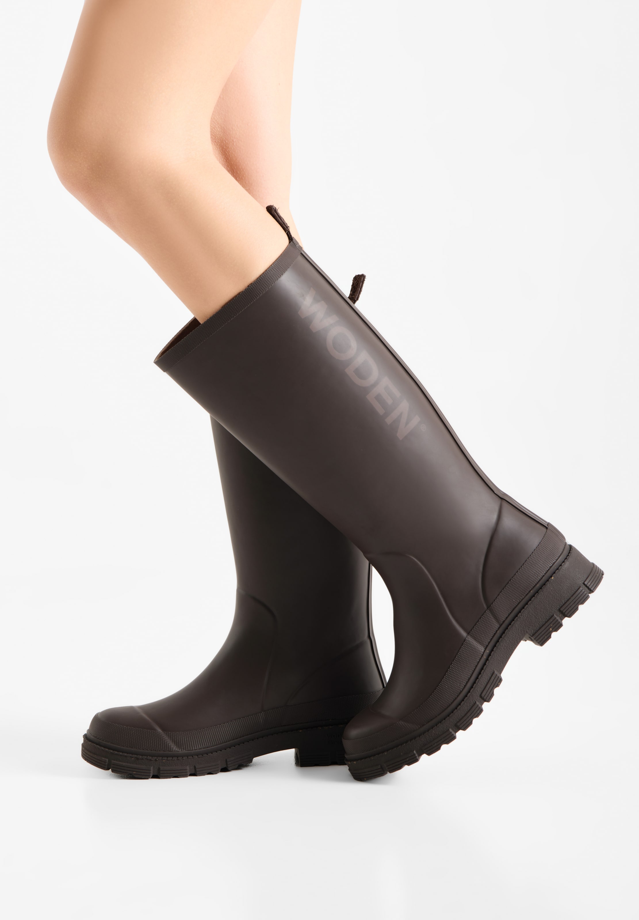 WODEN Regenlaarzen 'Le Waterproof' in Bruin: voorkant