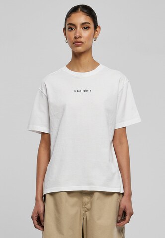 T-shirt 'I Don't Give A F' Mister Tee en blanc : devant