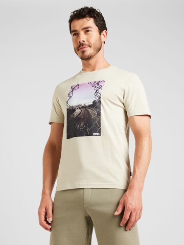 BOSS T-Shirt 'Urban' in Beige: predná strana