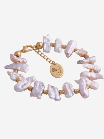 THE GEM STORIES JEWELRY Armband 'Mother of Pearl Sticks Bracelet' in Wit: voorkant