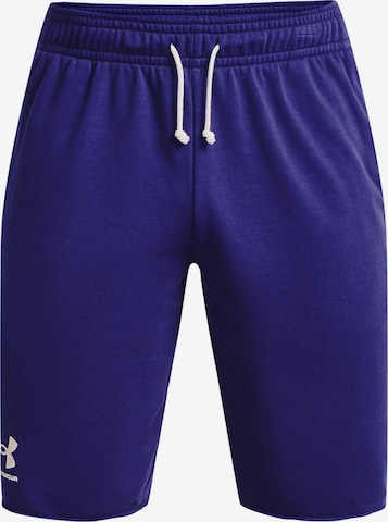 UNDER ARMOUR Workout Pants 'Rival' in Blue: front