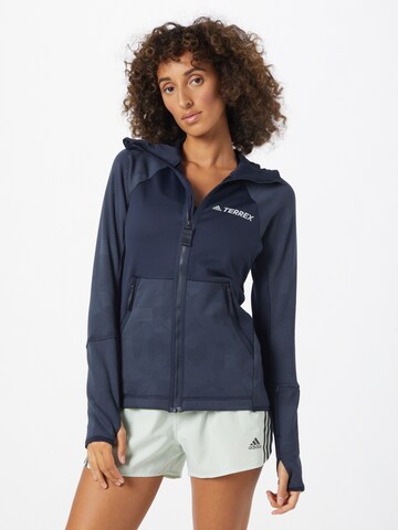 ADIDAS TERREX Athletic Fleece Jacket 'Tech Fleece' in Blue: front