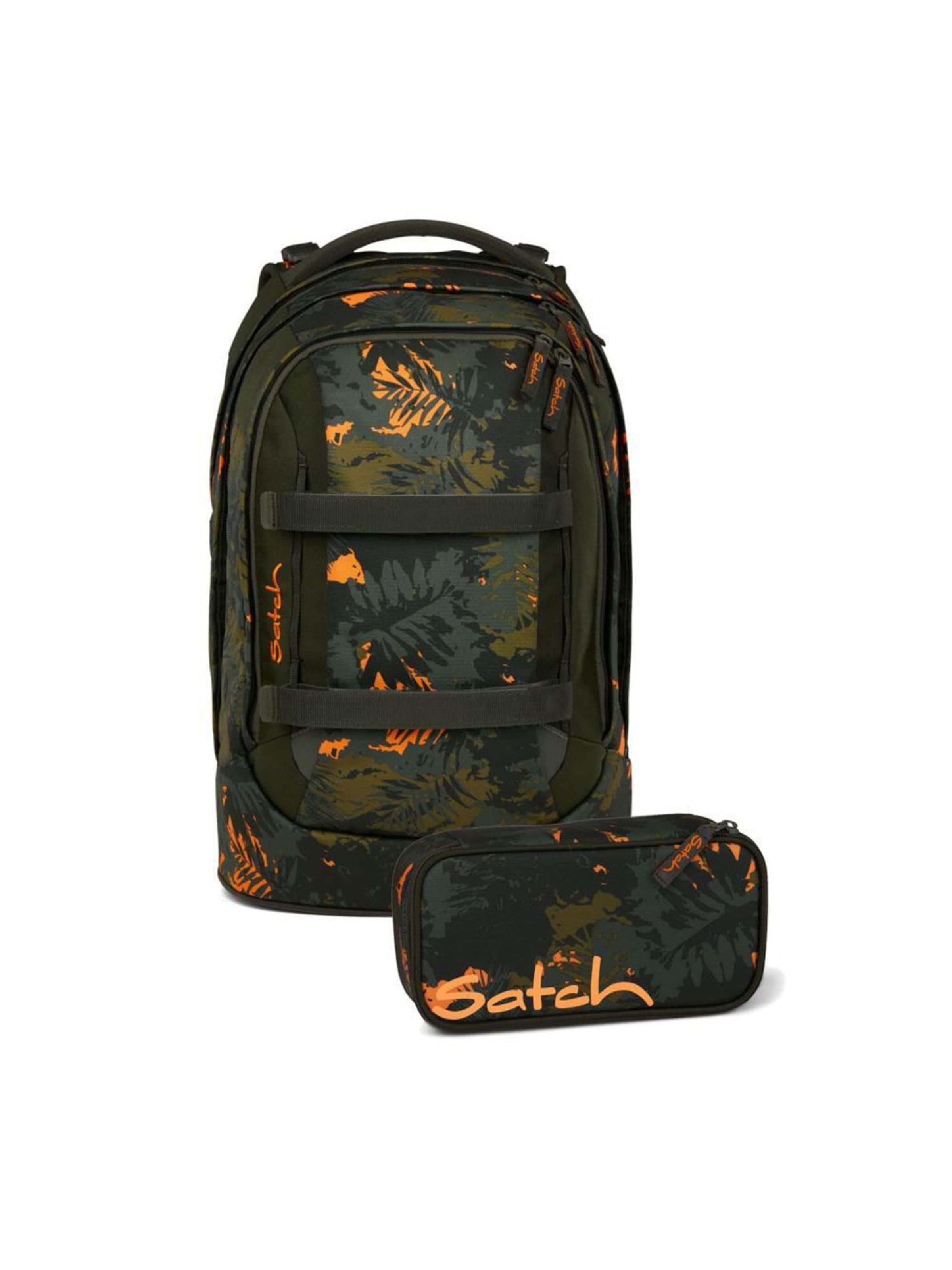 Satch Backpack in Orange: front