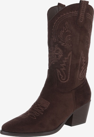 Ital-Design Stiefelette in Braun: Vorderseite