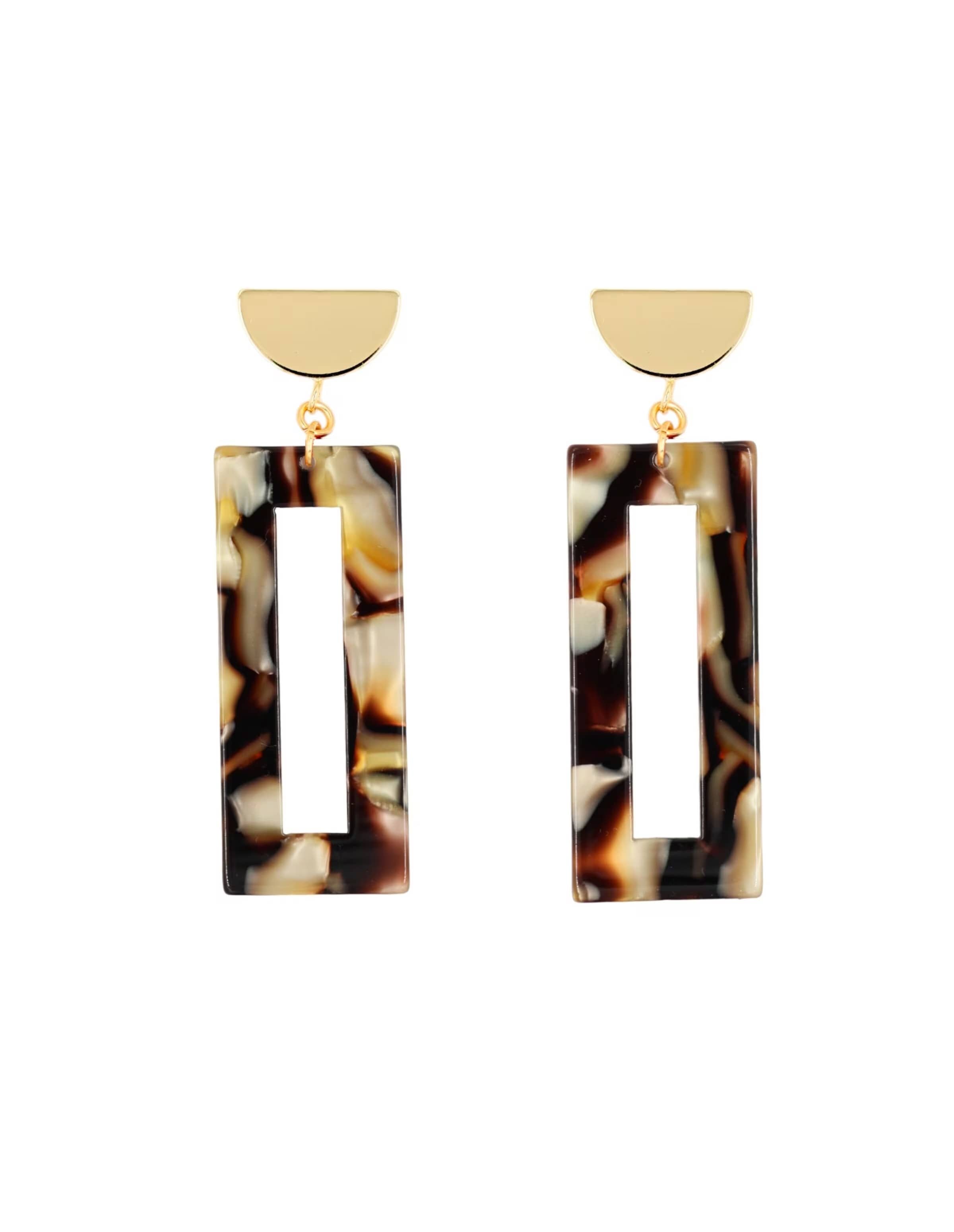 Boucles d'oreilles 'Akane' Fräulein Wunder en marron : devant