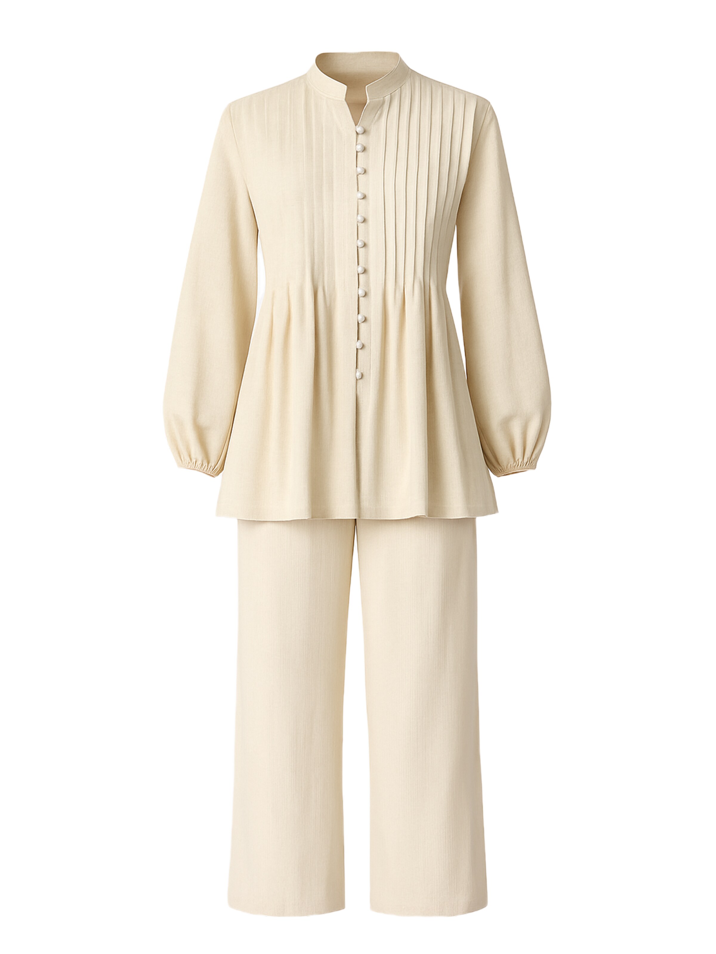 Touche Prive Broekpak in Beige: voorkant