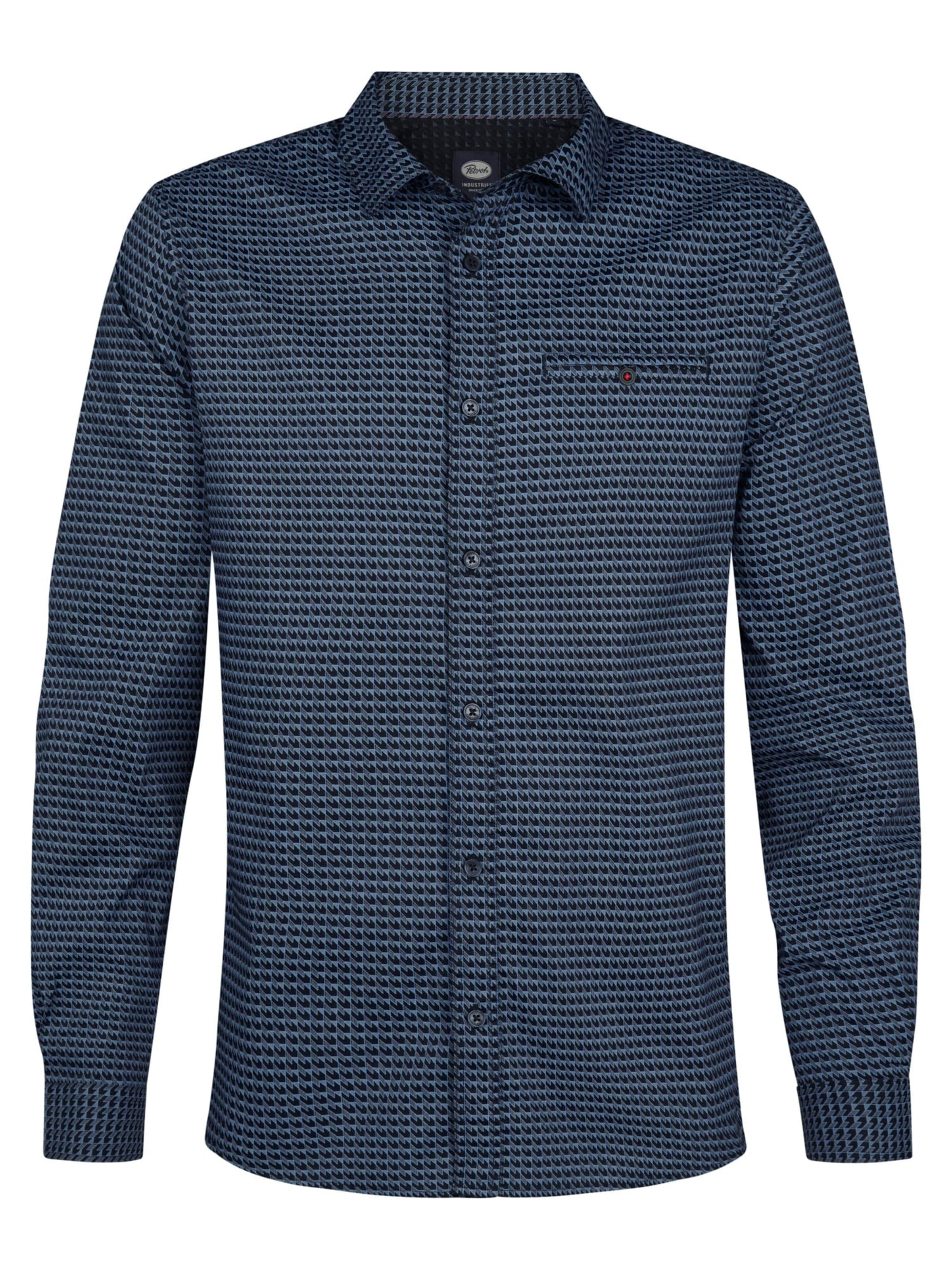 PETROL INDUSTRIES MEN Comfort fit Button Up Shirt in Blue: front